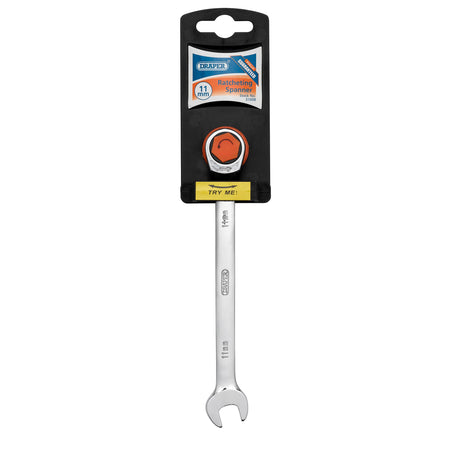DRAPER Hi-Torq ; 11mm Metric Ratcheting Combination Spanner: Model No.8230MM