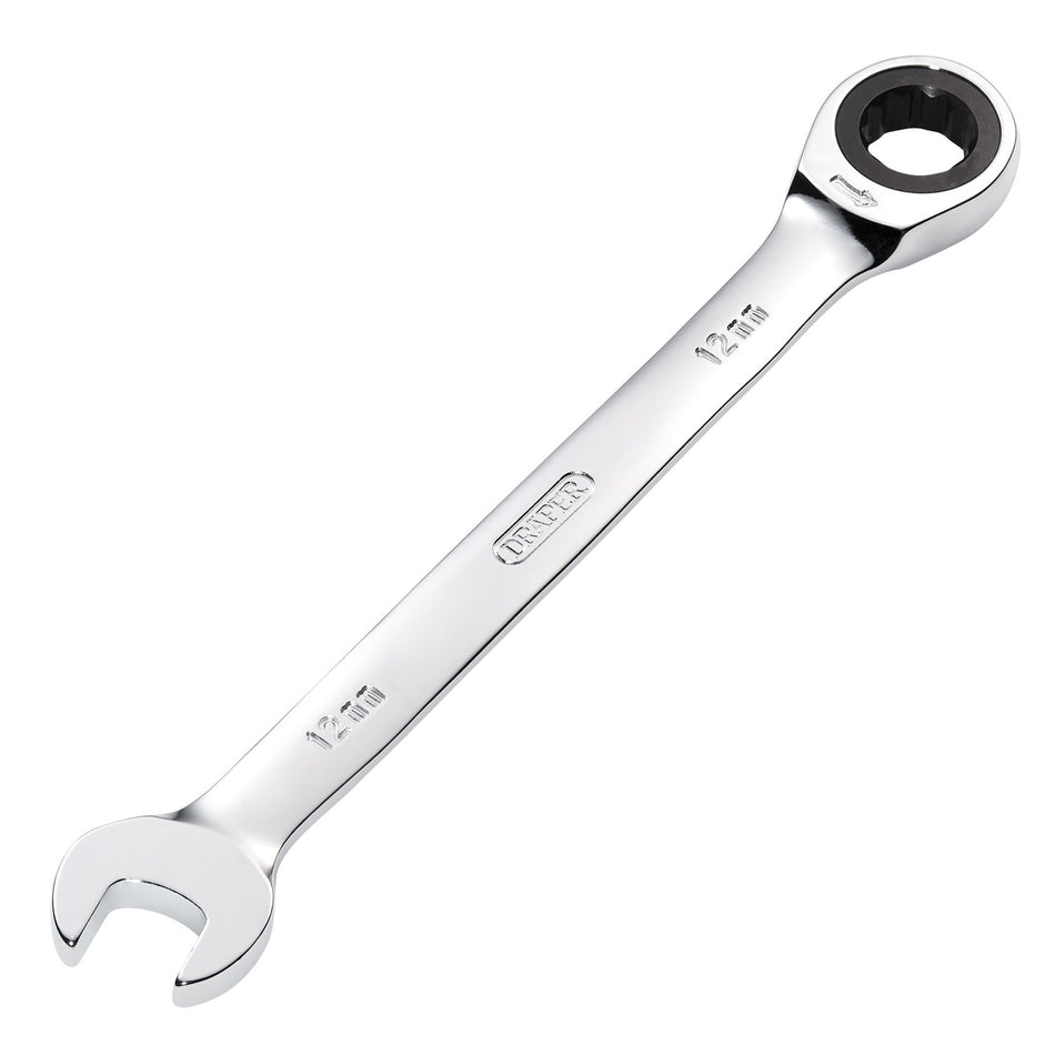 DRAPER Hi-Torq ; 12mm Metric Ratcheting Combination Spanner: Model No.8230MM