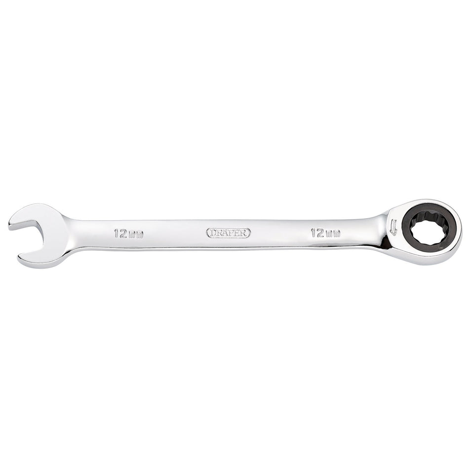 DRAPER Hi-Torq ; 12mm Metric Ratcheting Combination Spanner: Model No.8230MM