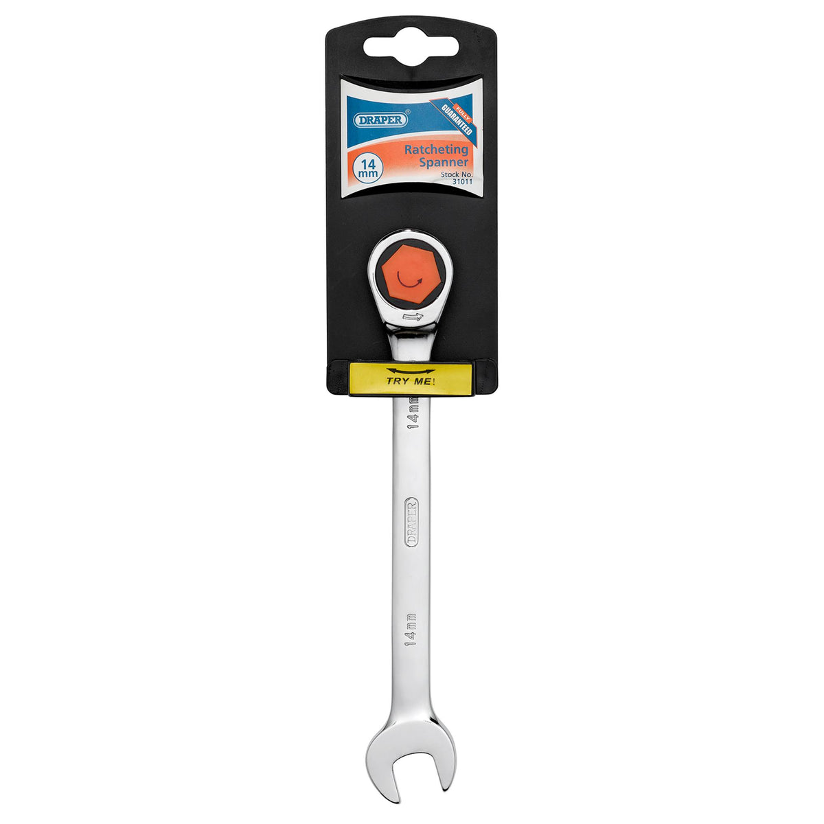 DRAPER Hi-Torq ; 14mm Metric Ratcheting Combination Spanner: Model No.8230MM