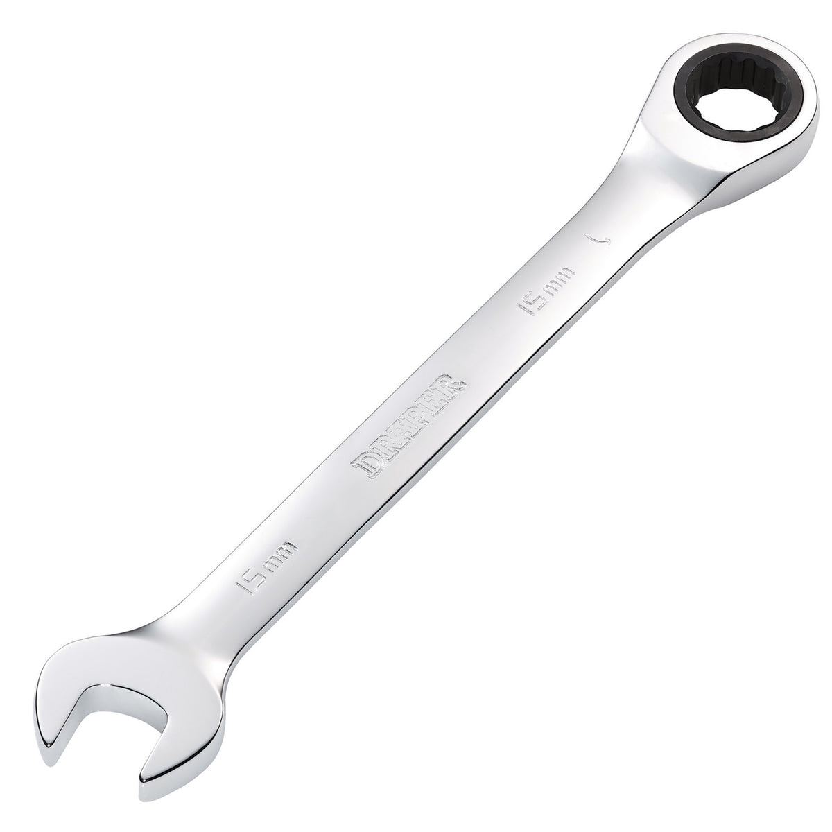 DRAPER Hi-Torq ; 15mm Metric Ratcheting Combination Spanner: Model No.8230MM