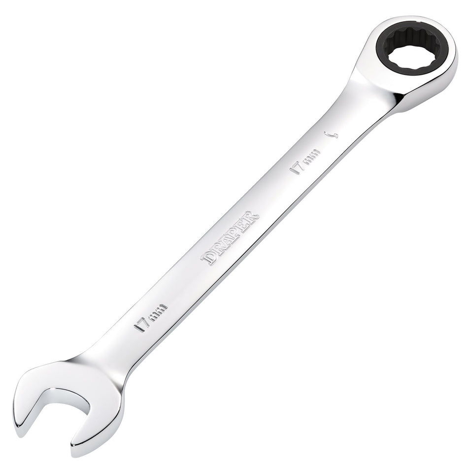 DRAPER Hi-Torq ; 17mm Metric Ratcheting Combination Spanner: Model No.8230MM