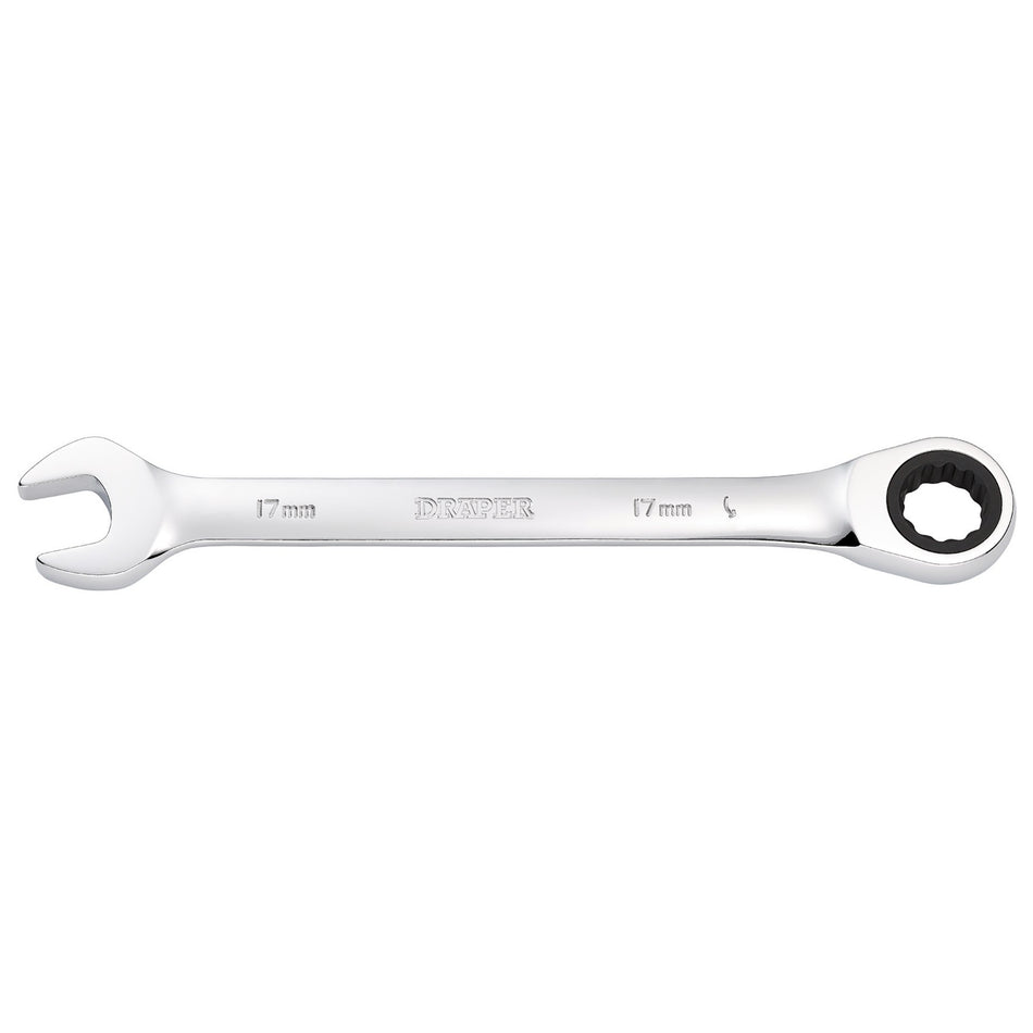 DRAPER Hi-Torq ; 17mm Metric Ratcheting Combination Spanner: Model No.8230MM