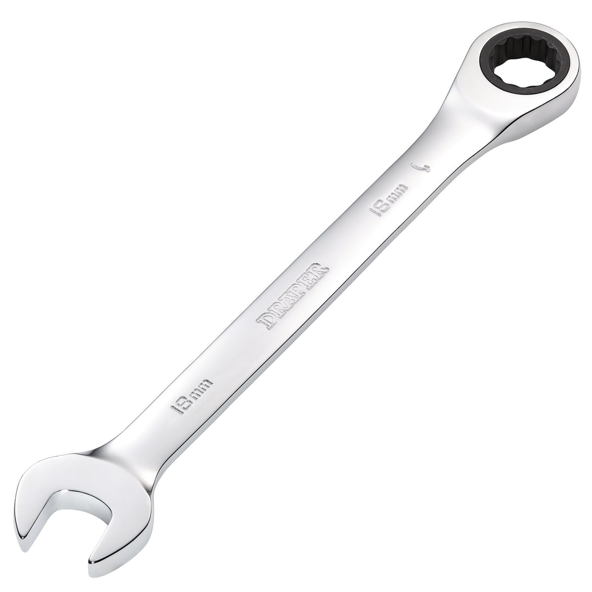 DRAPER Hi-Torq ; 18mm Metric Ratcheting Combination Spanner: Model No.8230MM