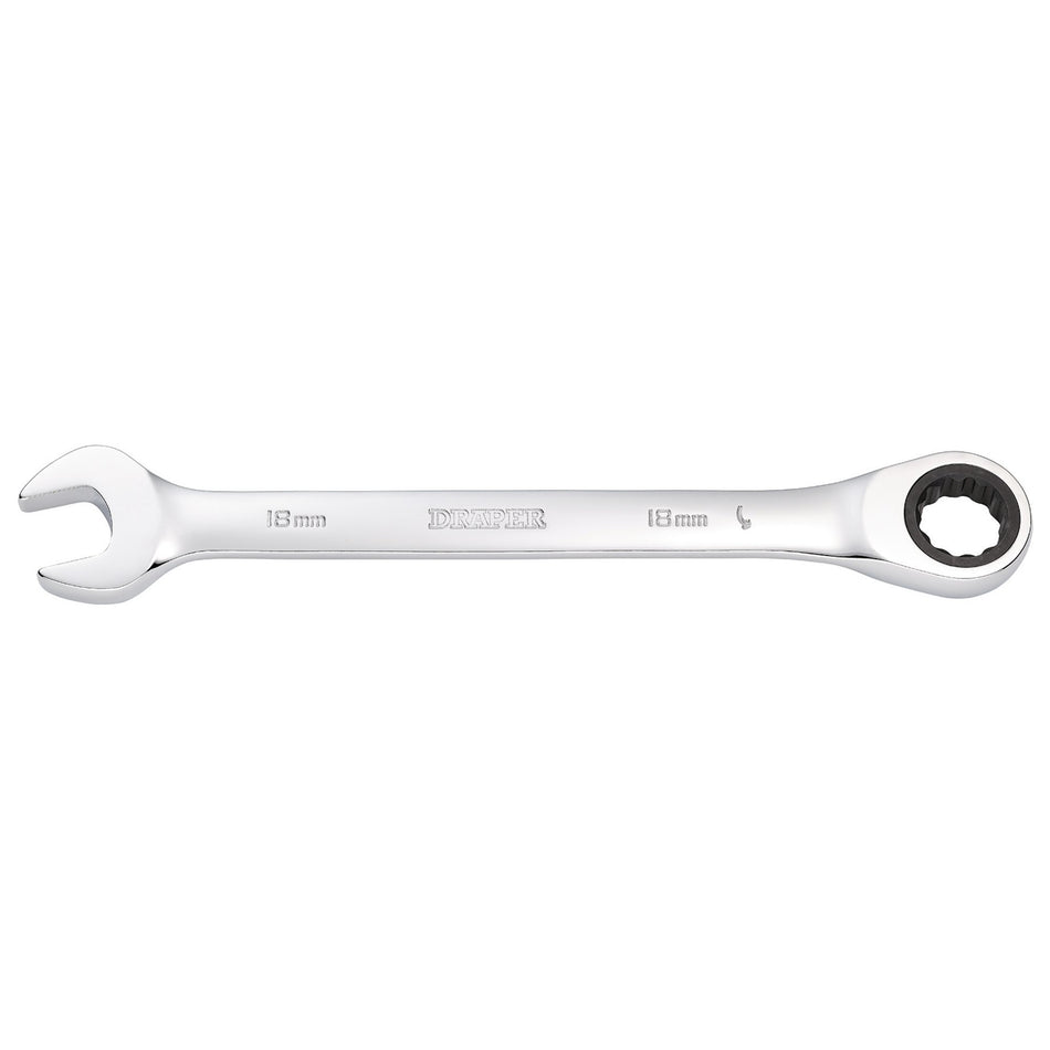 DRAPER Hi-Torq ; 18mm Metric Ratcheting Combination Spanner: Model No.8230MM