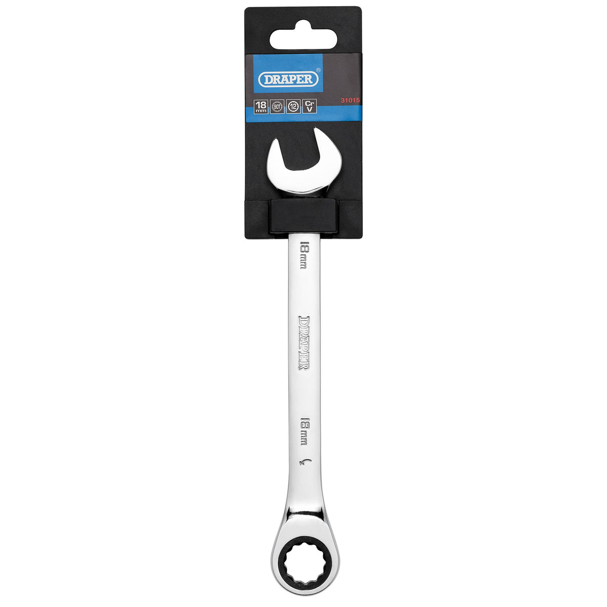 DRAPER Hi-Torq ; 18mm Metric Ratcheting Combination Spanner: Model No.8230MM
