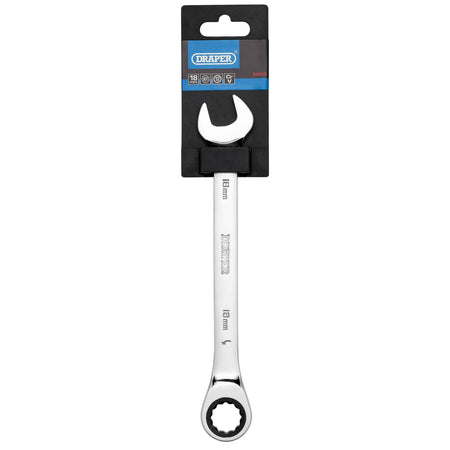 DRAPER Hi-Torq ; 18mm Metric Ratcheting Combination Spanner: Model No.8230MM