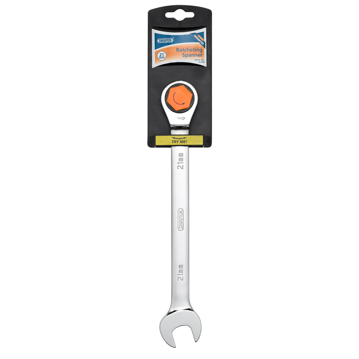 DRAPER Hi-Torq ; 21mm Metric Ratcheting Combination Spanner: Model No.8230MM