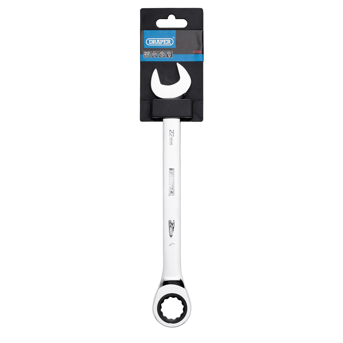 DRAPER Hi-Torq ; 22mm Metric Ratcheting Combination Spanner: Model No.8230MM