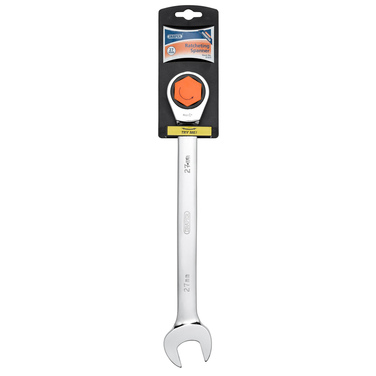 DRAPER Hi-Torq ; 27mm Metric Ratcheting Combination Spanner: Model No.8230MM