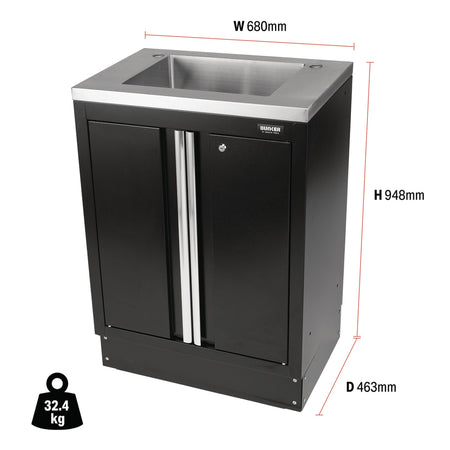 DRAPER BUNKER Modular Floor Cabinet with Sink, 2 Door, 680mm Model No. MS400-2BC/S