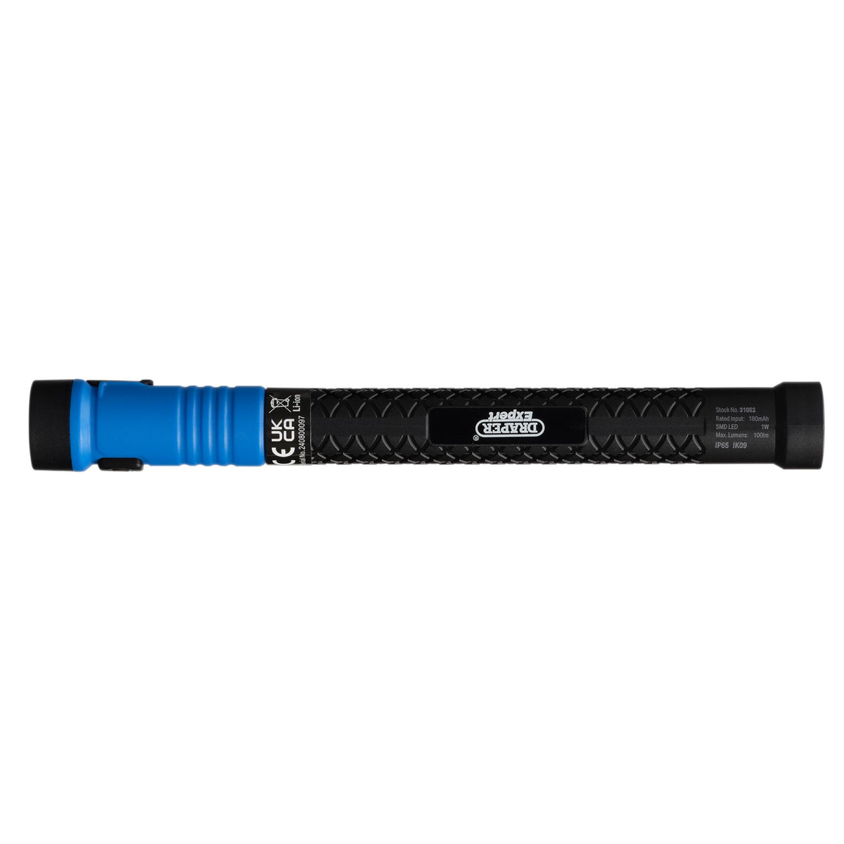 Draper Expert SMD LED USB Rechargeable Telescopic Torch with Magnetic Pickup, 1W, 100 Lumens, USB-C Cable Supplied : Model No. RFLMP100