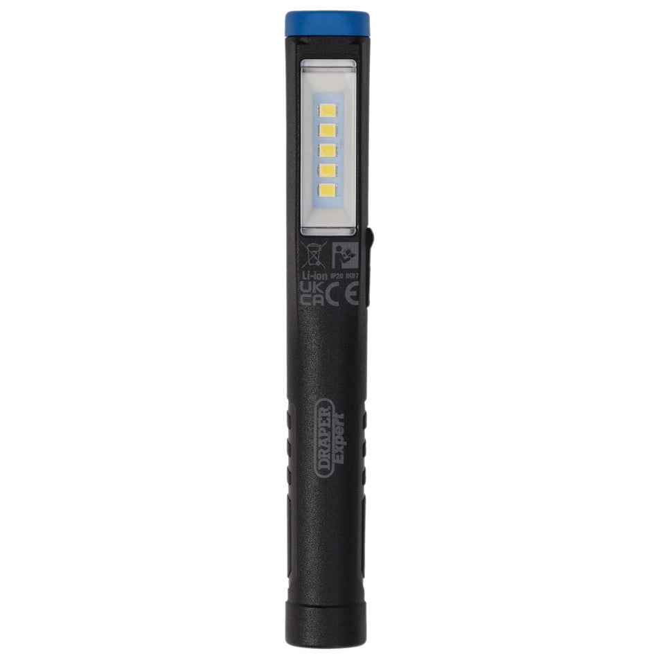 Draper Expert SMD LED USB Rechargeable Pen Light, 1W, 150 Lumens, USB-C Cable Supplied : Model No. MPL150