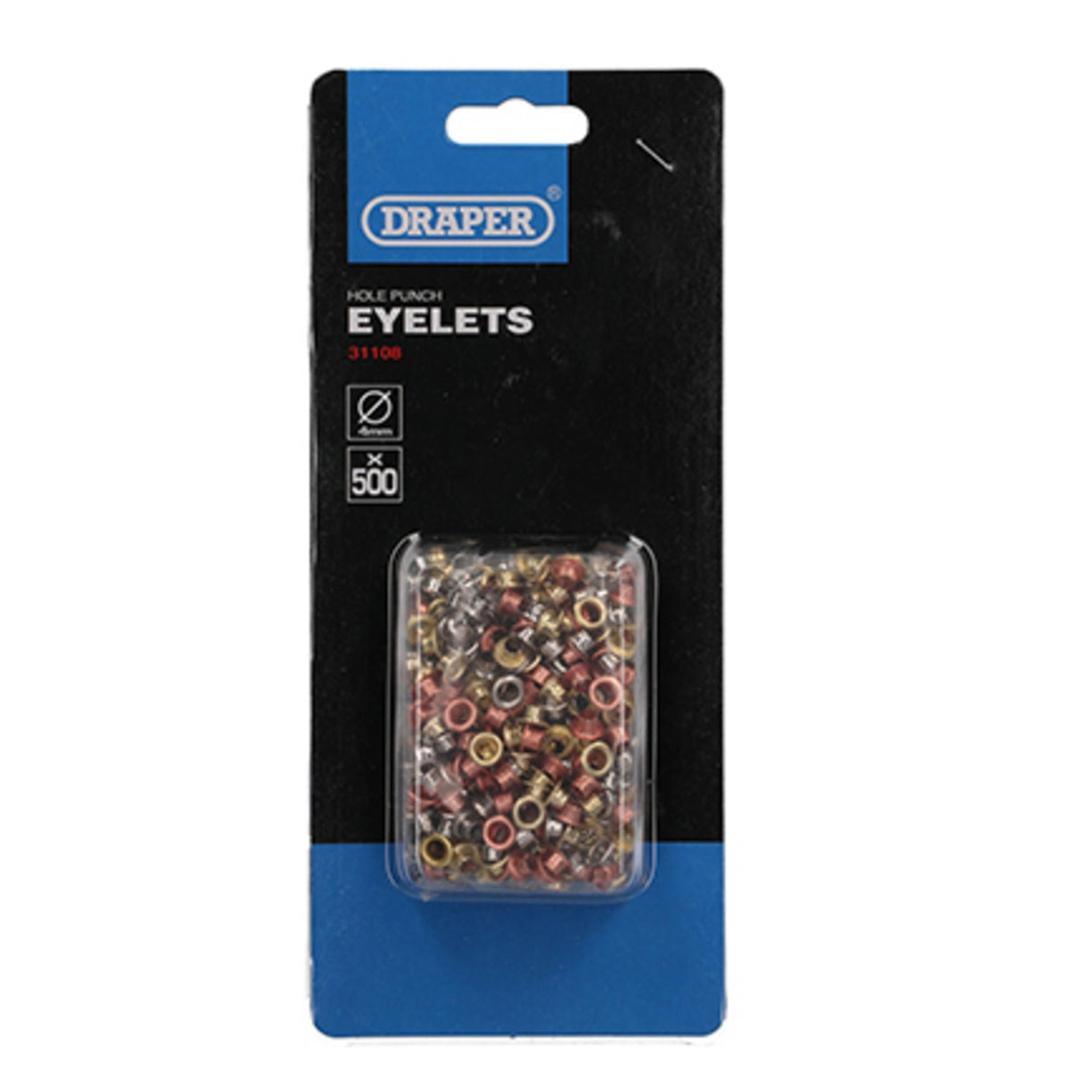 DRAPER 500 x 4mm Eyelets for Hole Punch Plier 31096: Model No.HPE
