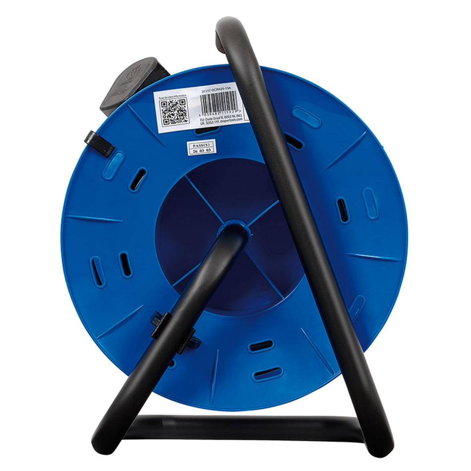 230V Four Socket Industrial Cable Reel, 25m