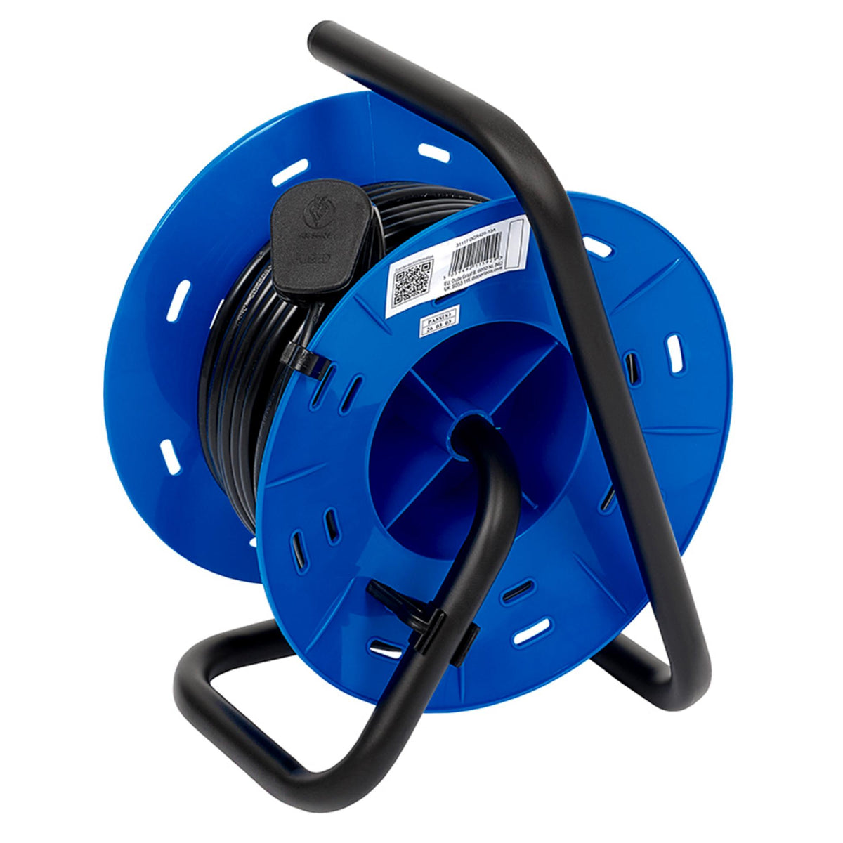 230V Four Socket Industrial Cable Reel, 25m