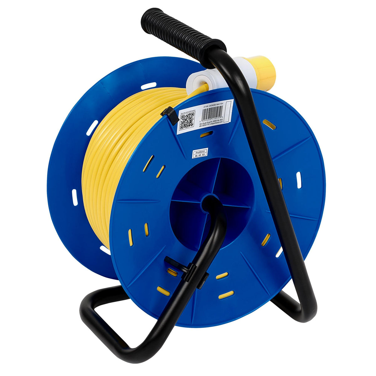 16A 110V 2 Socket Open Cable Reel, 50m