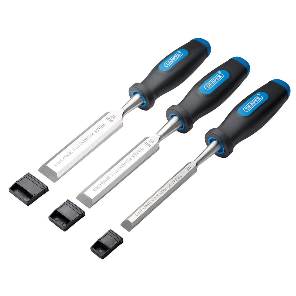 Soft Grip Bevel Edge Wood Chisel Set (3 Piece) : Model No. WC2SG/3