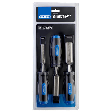 Soft Grip Bevel Edge Wood Chisel Set (3 Piece) : Model No. WC2SG/3