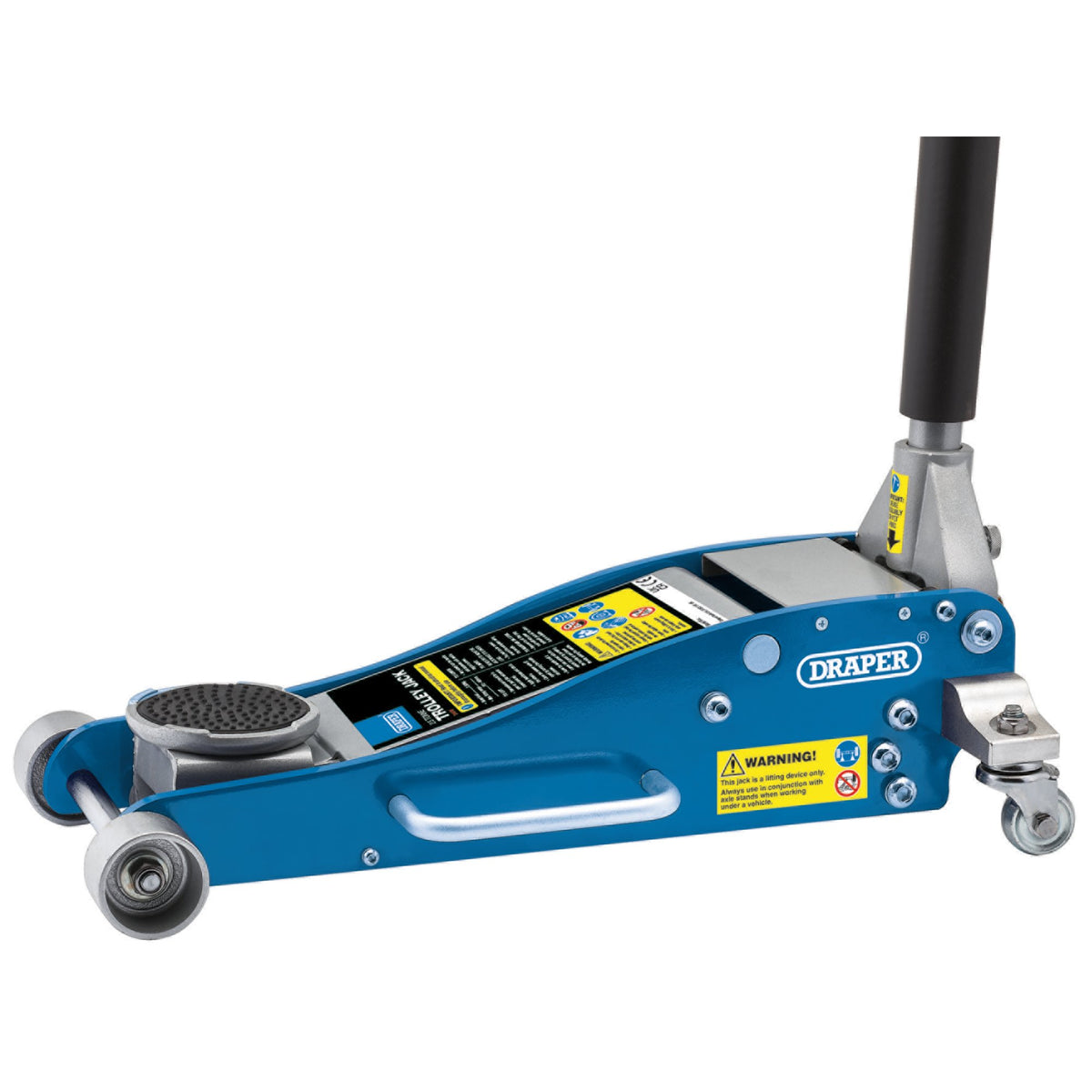 DRAPER 2.5 tonne Aluminium/Steel Trolley Jack with 'Quick Lift' Facility: Model No.TJAS250