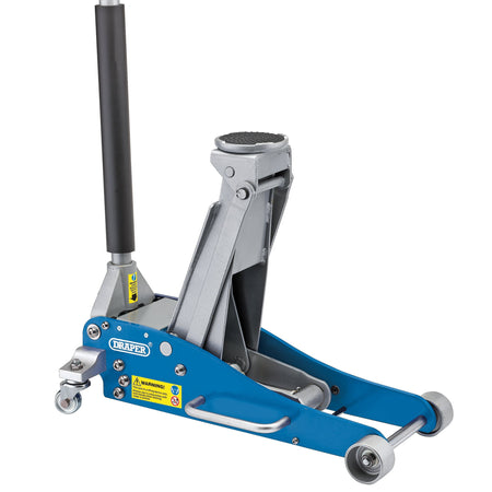 DRAPER 2.5 tonne Aluminium/Steel Trolley Jack with 'Quick Lift' Facility: Model No.TJAS250