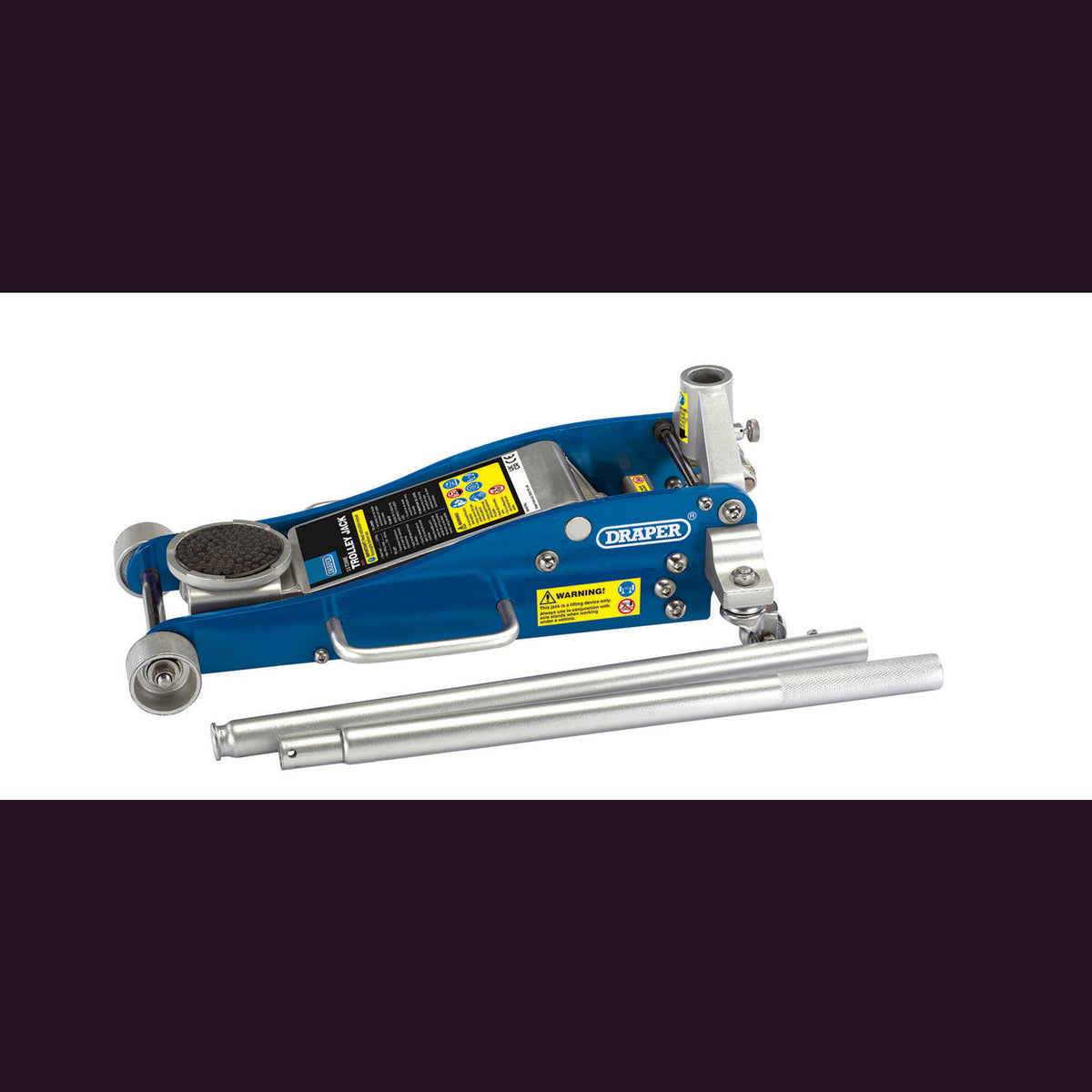 DRAPER 2.5 tonne Aluminium/Steel Trolley Jack with 'Quick Lift' Facility: Model No.TJAS250