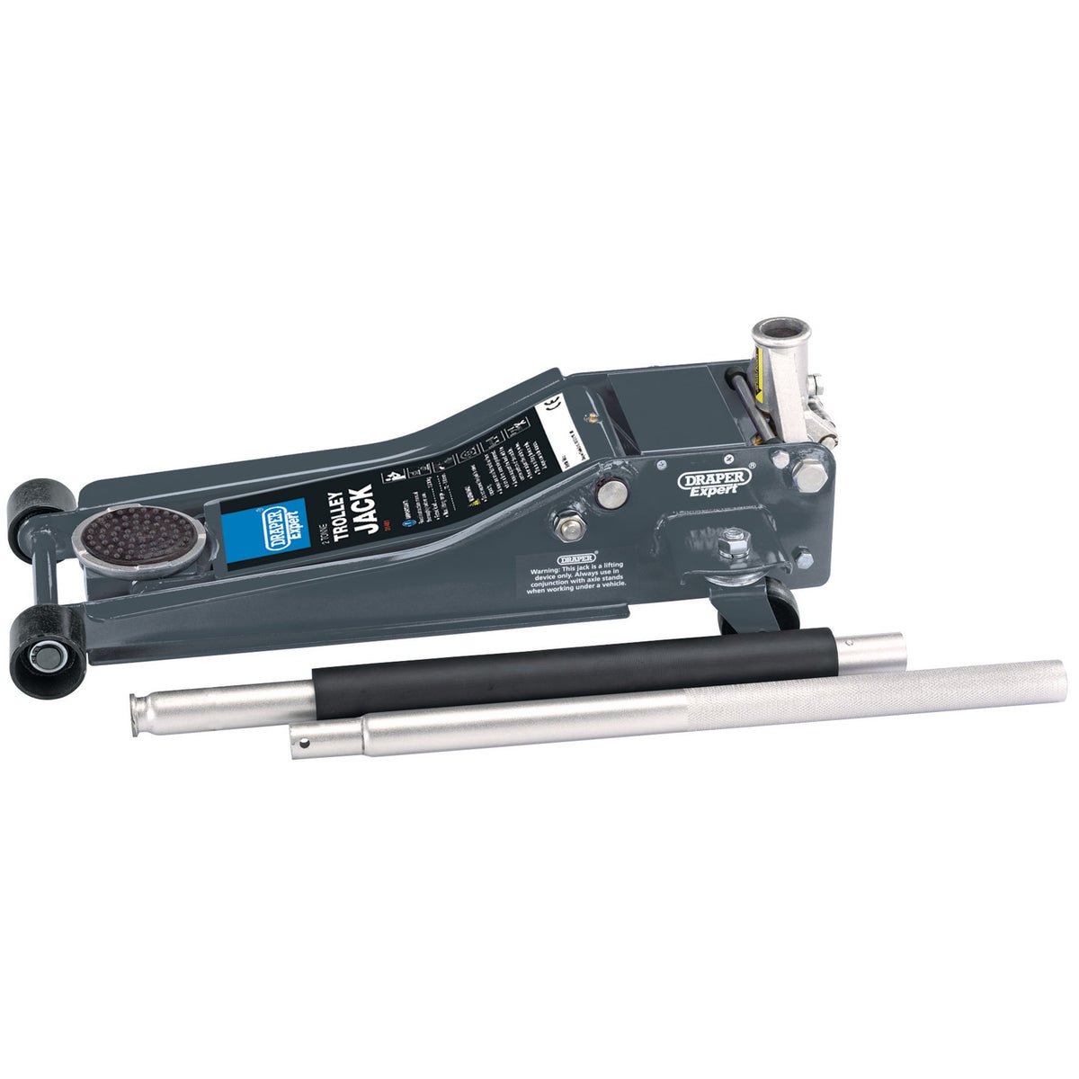 DRAPER Expert 2 tonne Low Profile Trolley Jack with 'Quick Lift' Facility: Model No.TJ2-PRO-C