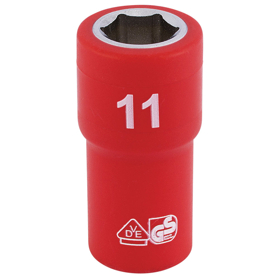 DRAPER 1/4" Sq. Dr. Fully Insulated VDE Socket (11mm): Model No. B6VDE-MM
