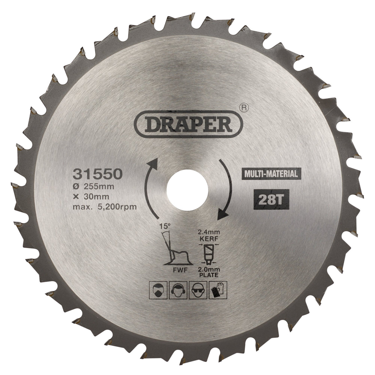 TCT Multi-Purpose Circular Saw Blade, 255 x 30mm, 28T: Model No. SBM8