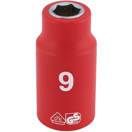 DRAPER 3/8" Sq. Dr. Fully Insulated VDE Socket (9mm): Model No. D6VDE-MM