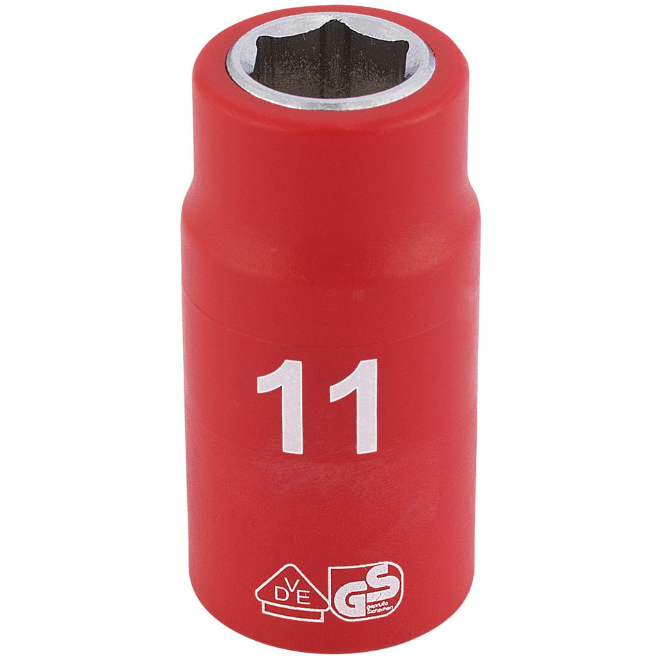 DRAPER 3/8" Sq. Dr. Fully Insulated VDE Socket (11mm): Model No. D6VDE-MM