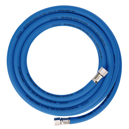 High Visibility Hybrid Air Hose, 5m x 10mm, 1/4" BSP, Blue