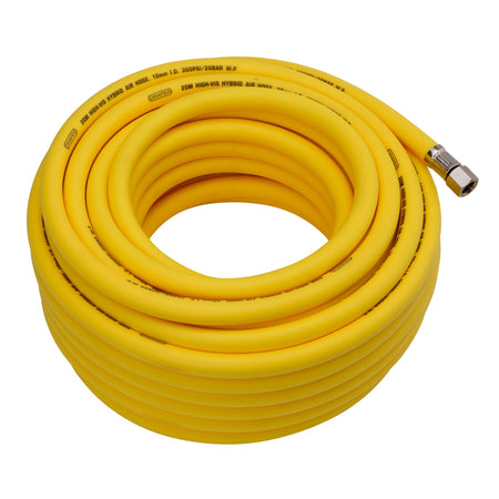 High Visibility Hybrid Air Hose, 20m x 10mm, 1/4" BSP, Yellow