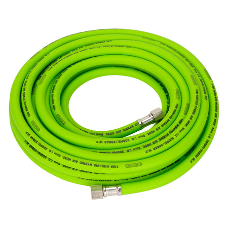 High Visibility Hybrid Air Hose, 10m x 8mm, 1/4" BSP, Green