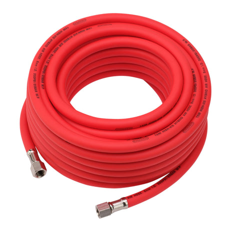 High Visibility Hybrid Air Hose, 15m x 8mm, 1/4" BSP, Red