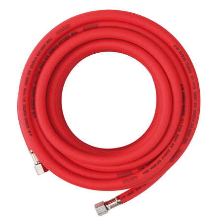 High Visibility Hybrid Air Hose, 15m x 8mm, 1/4" BSP, Red