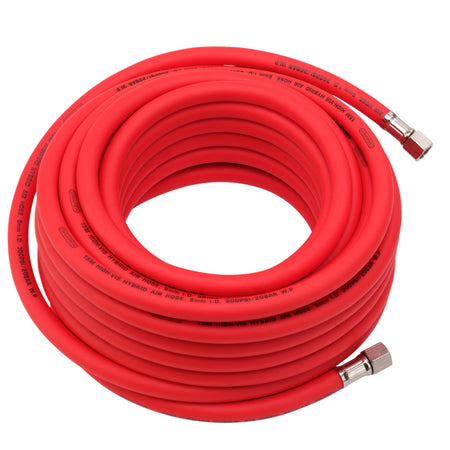 High Visibility Hybrid Air Hose, 15m x 8mm, 1/4" BSP, Red