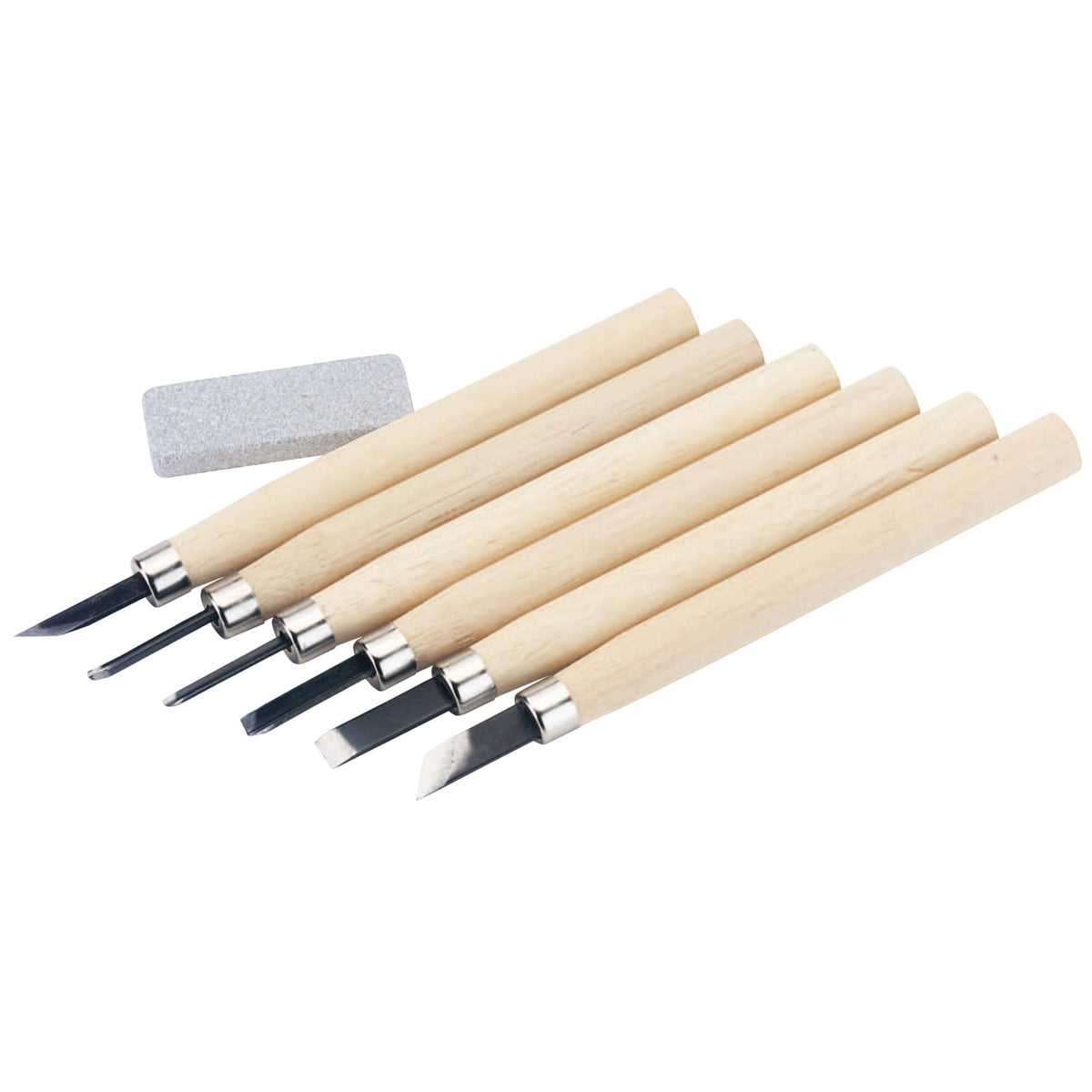 DRAPER 7 Piece Wood Carving Set with Sharpening Stone: Model No.CT6