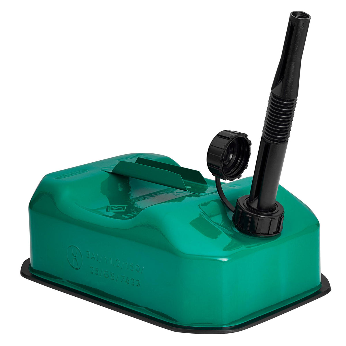 Flat Steel Fuel Can, 5L, Green
