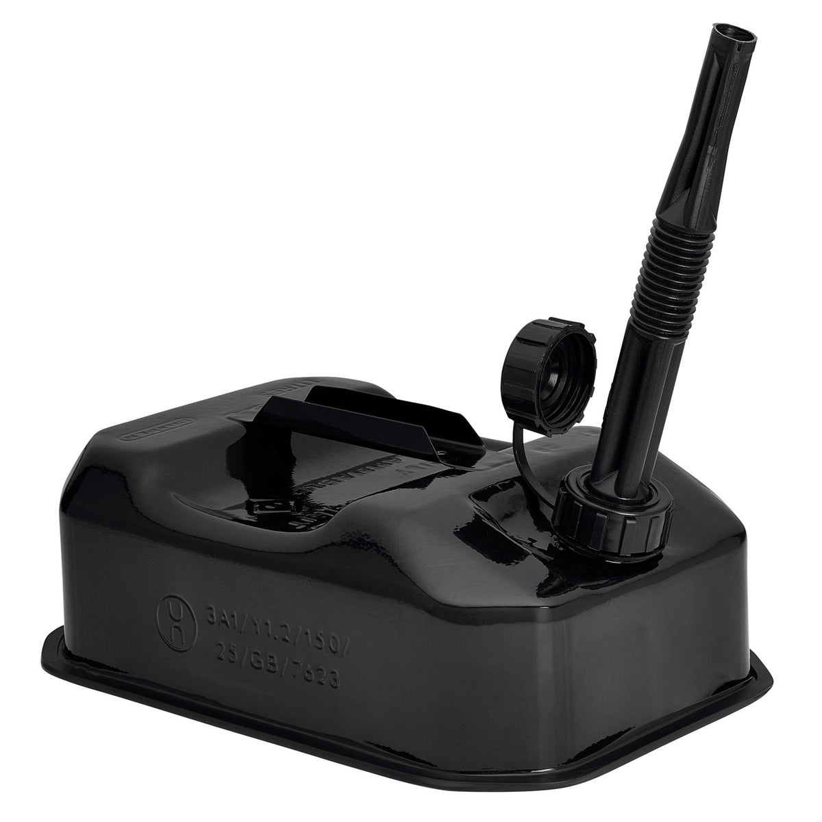 Flat Steel Fuel Can, 5L, Black