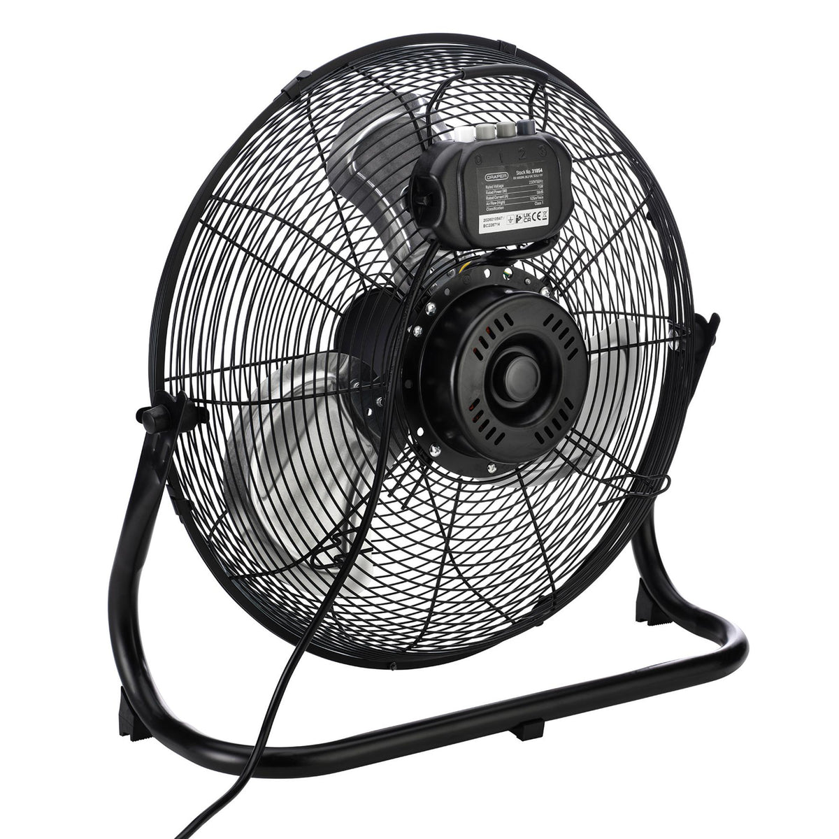230V High Velocity Floor Fan, 16"/400mm, 75W