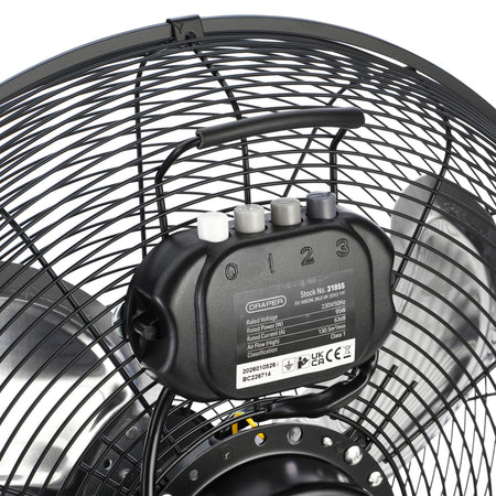 230V High Velocity Floor Fan, 18"/440mm, 95W.