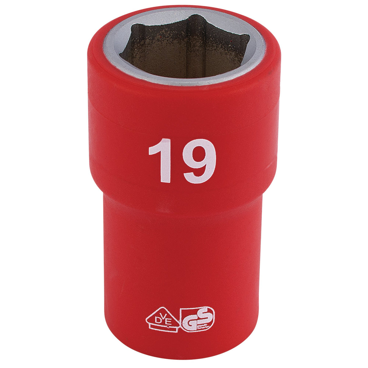 DRAPER 1/2" Sq. Dr. Fully Insulated VDE Socket (19mm): Model No. H6VDE-MM/B