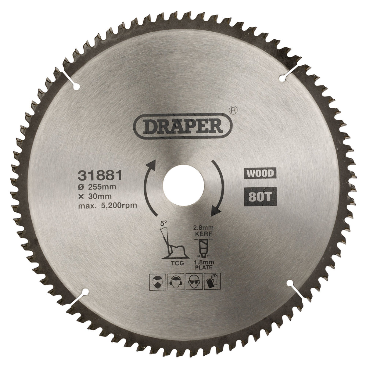 TCT Triple Chip Grind Circular Saw Blade, 255 x 30mm, 80T: Model No. SBTCG1