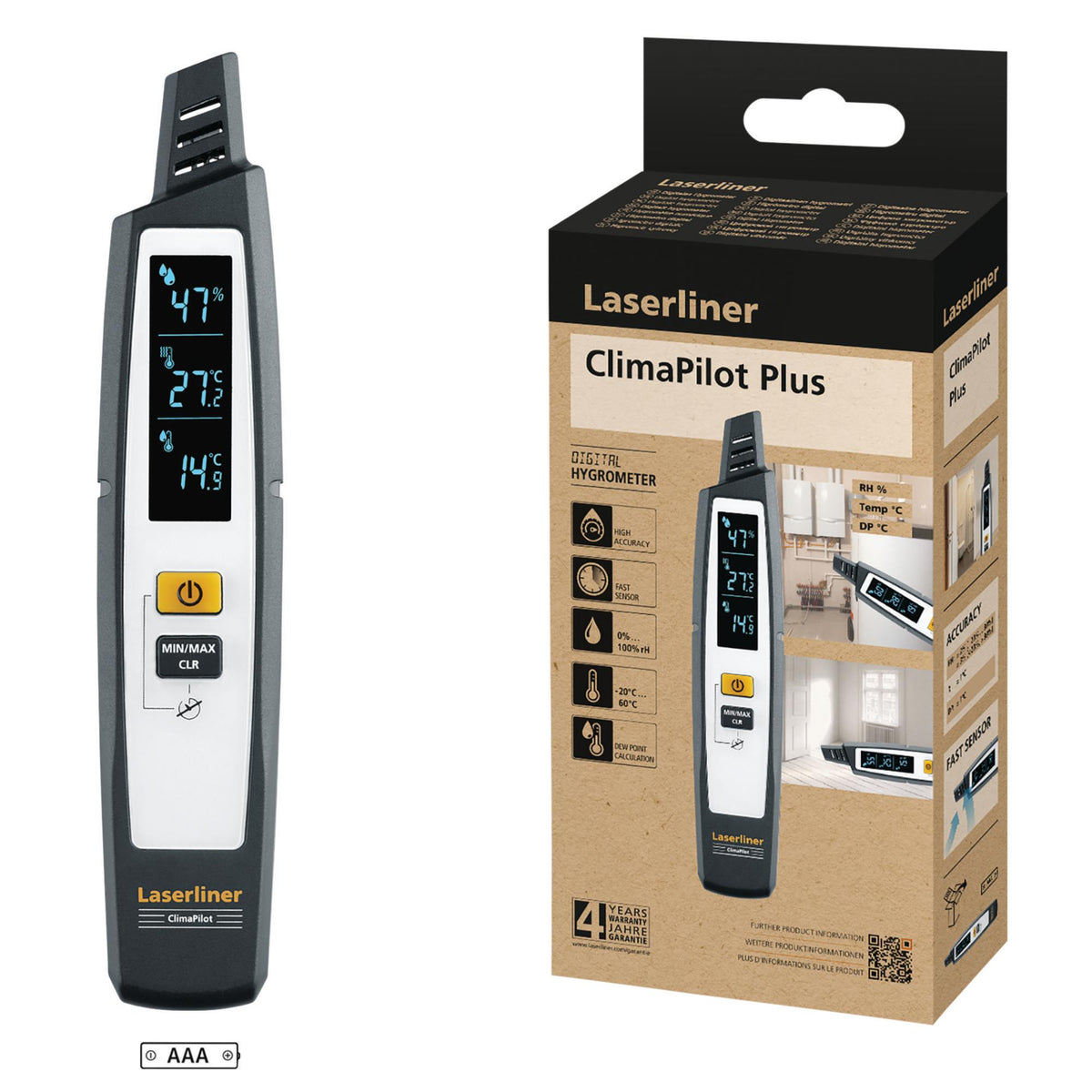 Laserliner 082.061E ClimaPilot Plus Digital Hygrometer