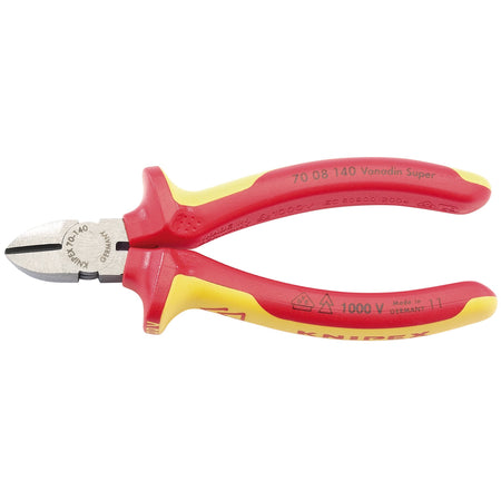 Knipex 140mm Fully Insulated Diagonal Side Cutters : Model No.70 08 140UKSBE