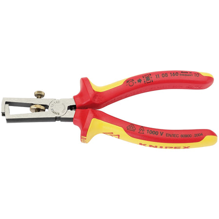 Knipex 160mm Fully Insulated Wire Stripping Pliers : Model No.11 08 160UKSBE