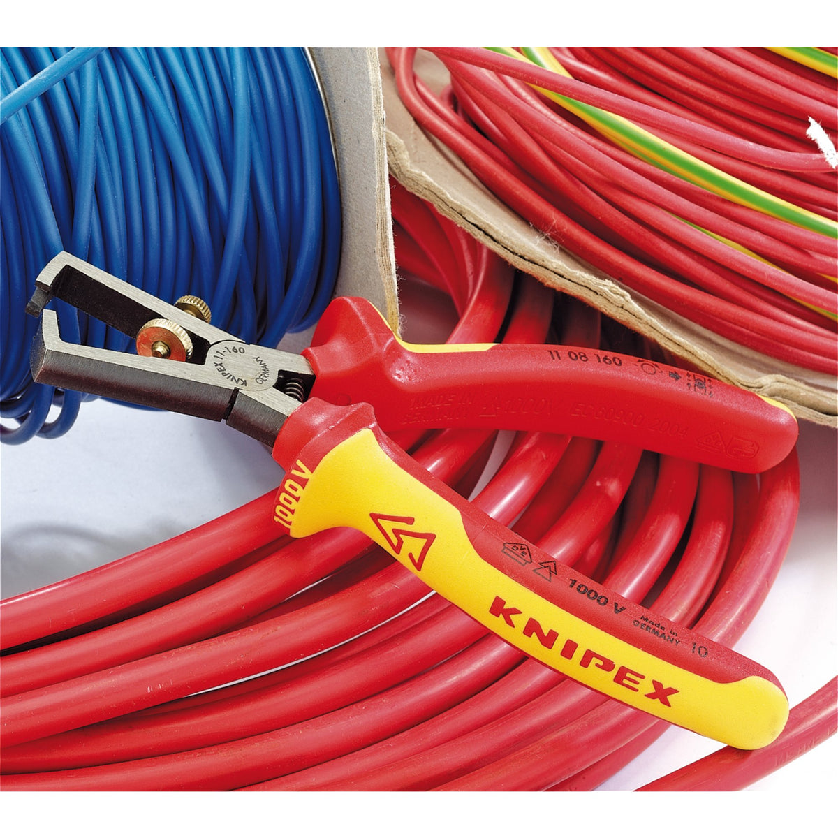 Knipex 160mm Fully Insulated Wire Stripping Pliers : Model No.11 08 160UKSBE