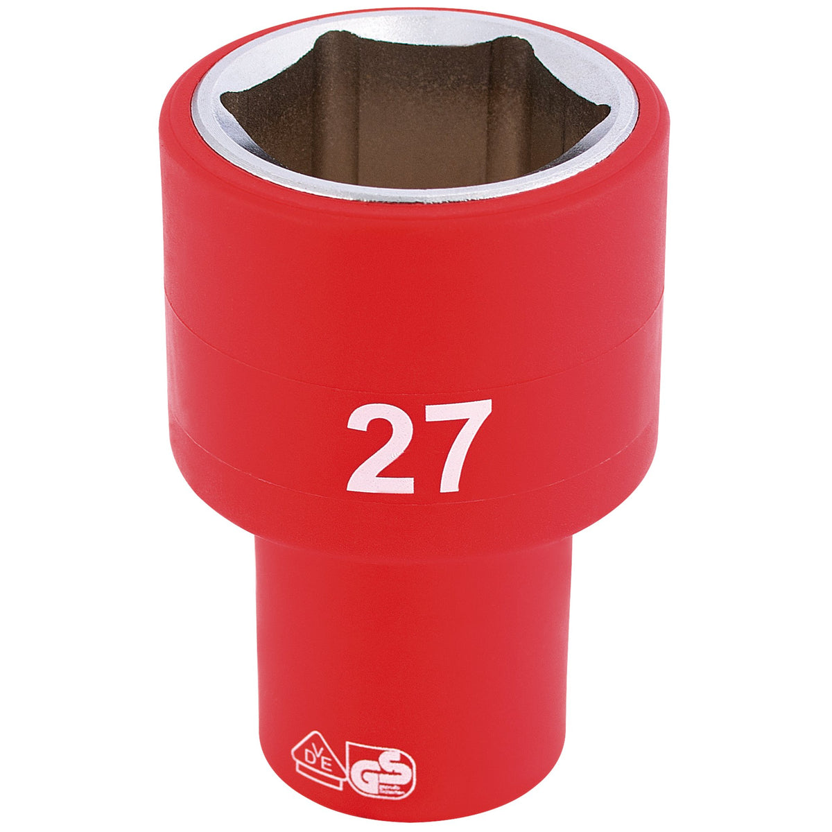 DRAPER 1/2" Sq. Dr. Fully Insulated VDE Socket (27mm): Model No. H6VDE-MM/B