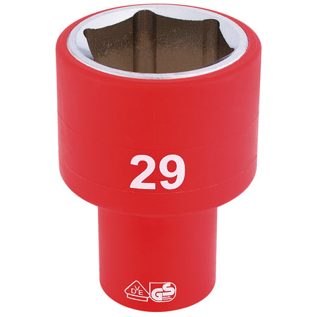 DRAPER 1/2" Sq. Dr. Fully Insulated VDE Socket (29mm): Model No. H6VDE-MM/B